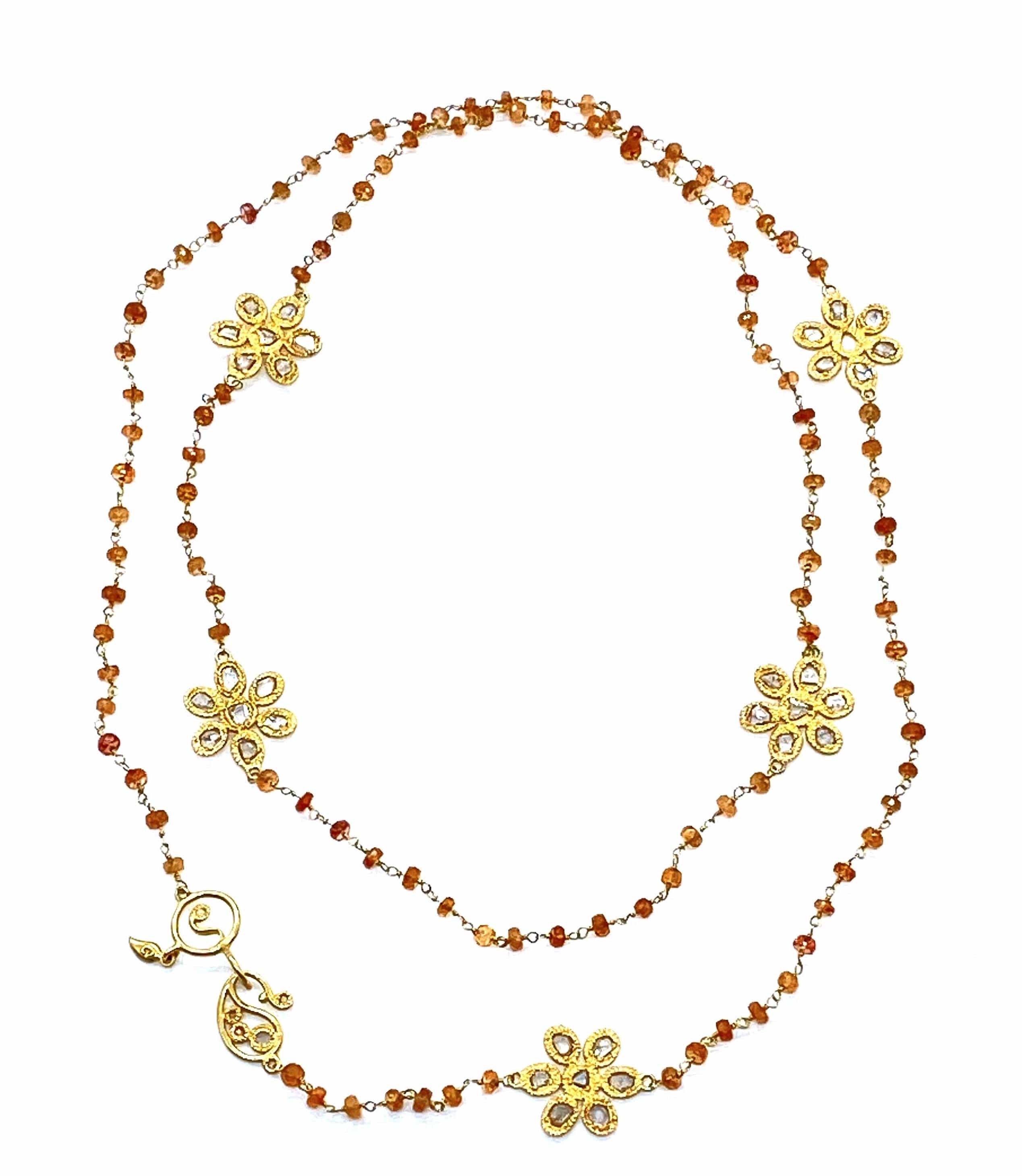 Affinity 20K Hessonite Flower Necklace - Coomi