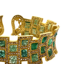 Load image into Gallery viewer, Luminosity 20K Yellow Gold Emerald Mosaic Cuff - Coomi

