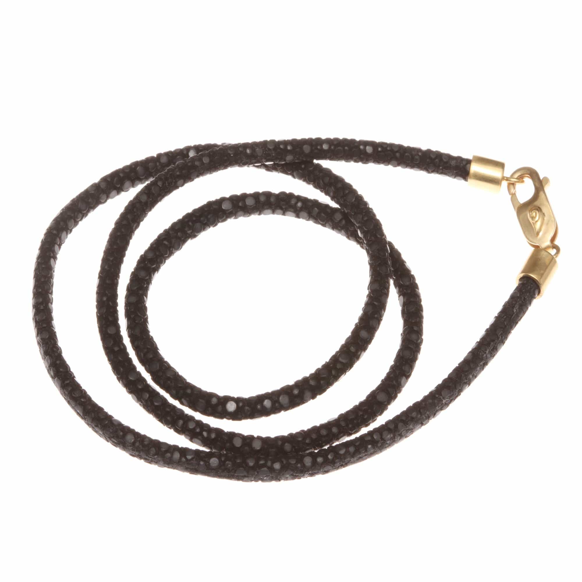 20K Black Stingray Necklace with Gold Clasp - Coomi