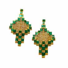 Load image into Gallery viewer, Luminosity 20K Yellow Gold Emerald Mosaic Earrings - Coomi
