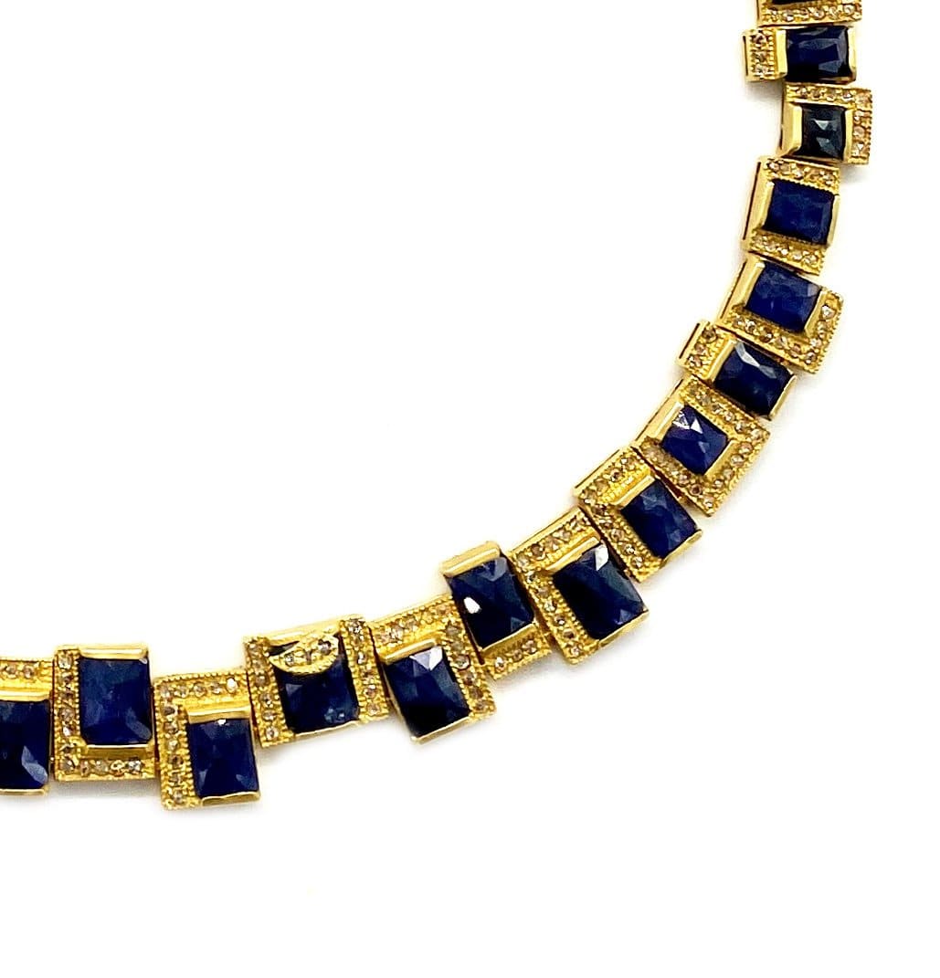 Luminosity 20K Blue Sapphire Mosaic Necklace - Coomi