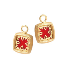 Load image into Gallery viewer, 20K Thewa Red Glass Earring Enhancers - Coomi
