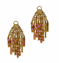Load image into Gallery viewer, Luminosity 20K Yellow Gold Ruby Tassel Mosaic Earrings - Coomi
