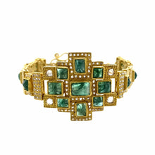 Load image into Gallery viewer, Luminosity 20K Yellow Gold Emerald Mosaic Bracelet - Coomi
