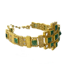 Load image into Gallery viewer, Luminosity 20K Yellow Gold Emerald Mosaic Bracelet - Coomi
