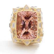 Load image into Gallery viewer, Affinity Box Ring with Cushion Cut Kunzite and Mixed Diamonds - Coomi
