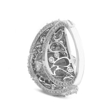 Load image into Gallery viewer, Trinity Ring in 18K White Gold with Oval Paraiba and Diamonds - Coomi
