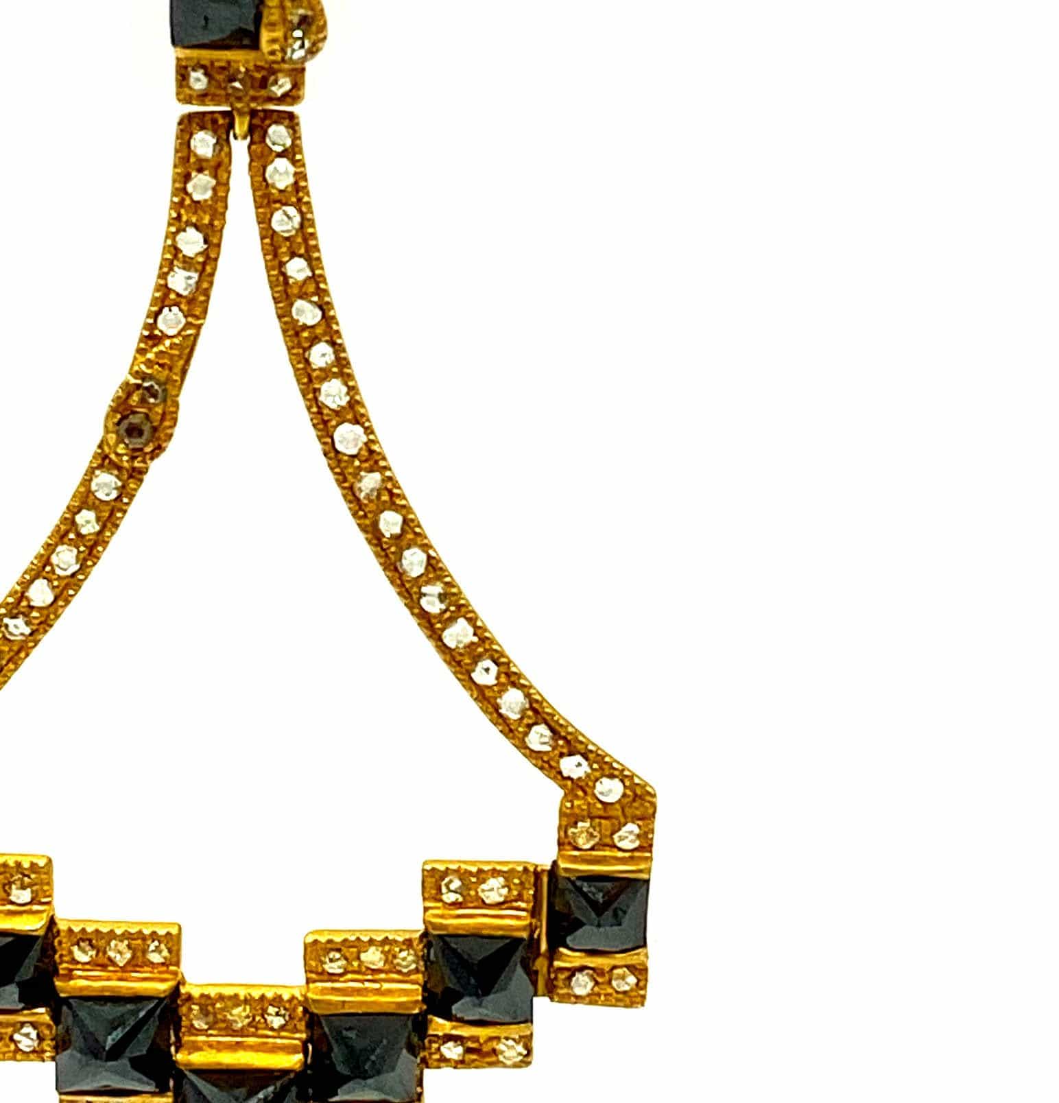 Luminosity 20K Yellow Gold Black Diamond Drop Earrings - Coomi