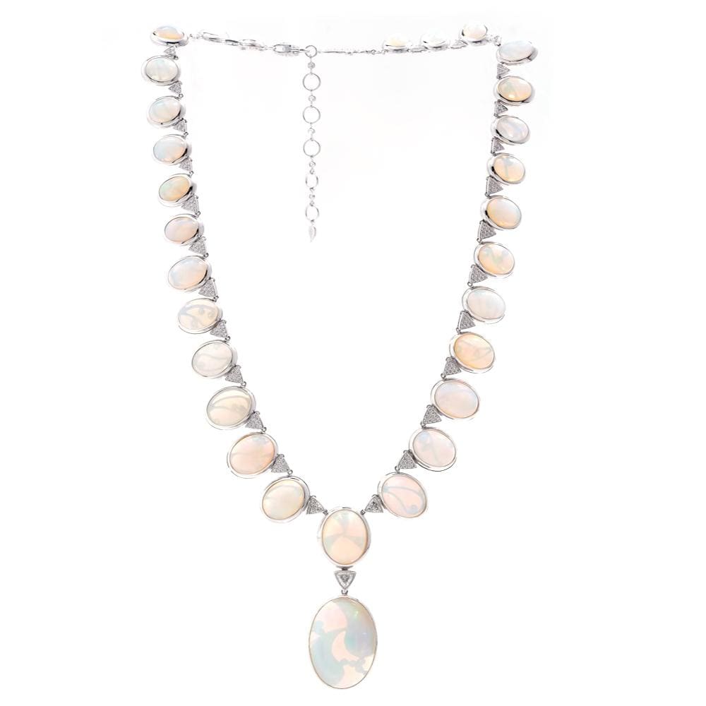 Trinity 18K Necklace with Ethiopian Opals and Diamonds - Coomi
