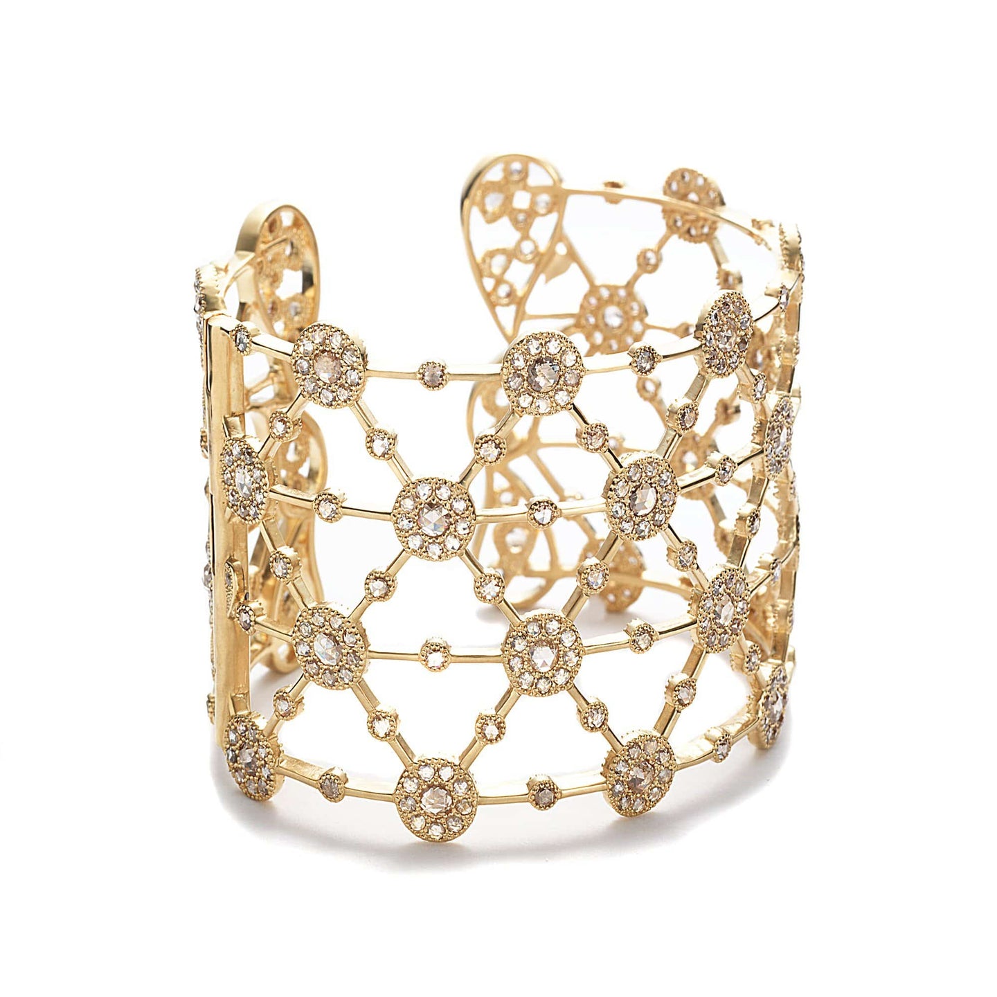 High End Opera Cuff in 20K Yellow Gold with Diamonds - Coomi