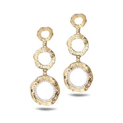 Serenity Three Flower Drop Earrings