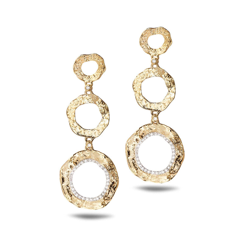 Serenity Three Flower Drop Earrings