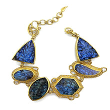 Load image into Gallery viewer, Affinity 20 Karat Bracelet with Carved Labradorite and Opals - Coomi
