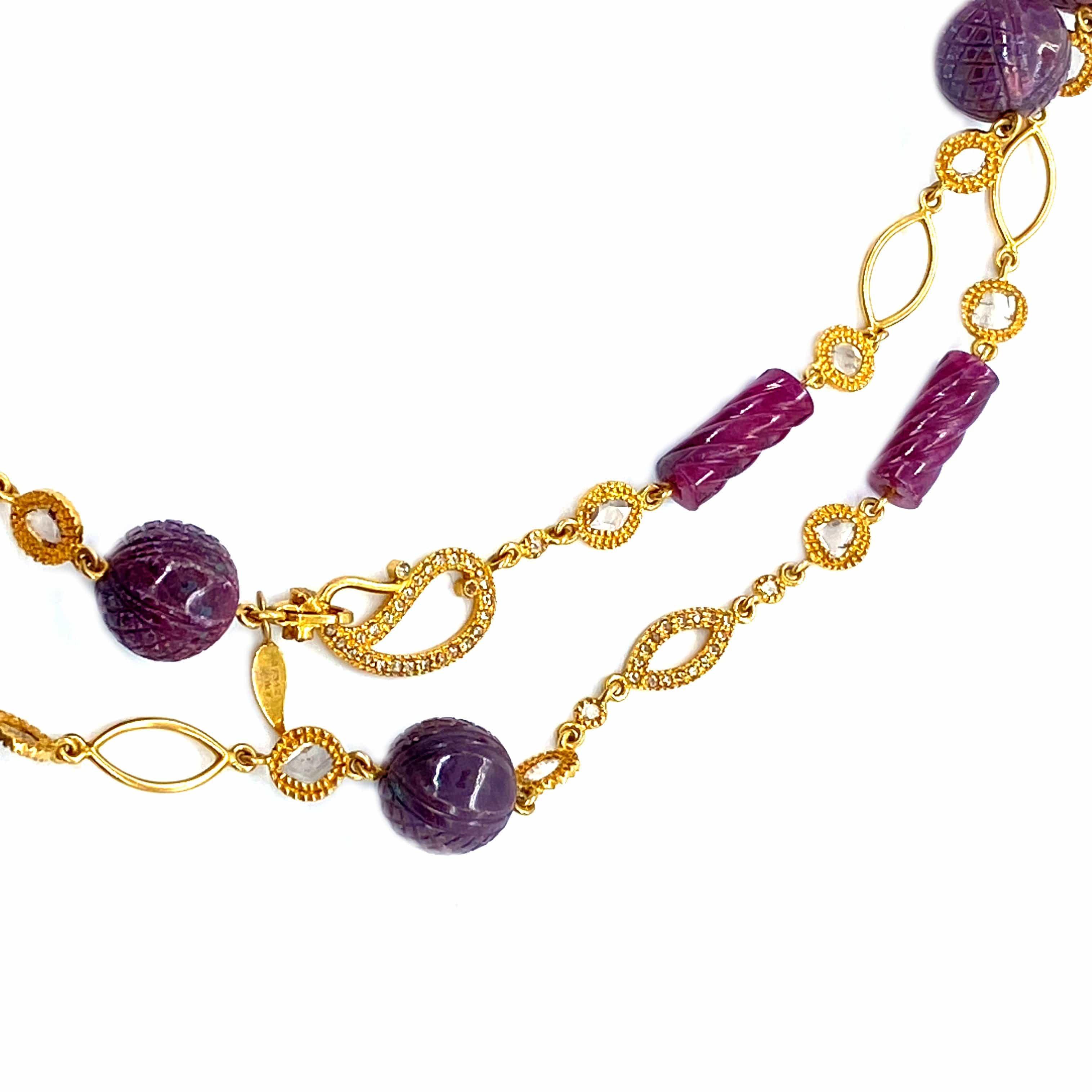 Affinity 20K Carved Ruby Necklace - Coomi