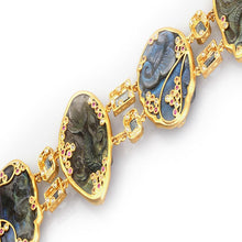 Load image into Gallery viewer, Affinity Bracelet with Carved Labradorite and Aquamarine - Coomi
