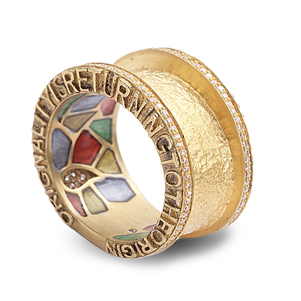Sagrada Passion Ring in 20K Yellow Gold with Diamonds - Coomi