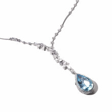 Load image into Gallery viewer, Trinity 18K Aquamarine and Diamond Drop Necklace - Coomi

