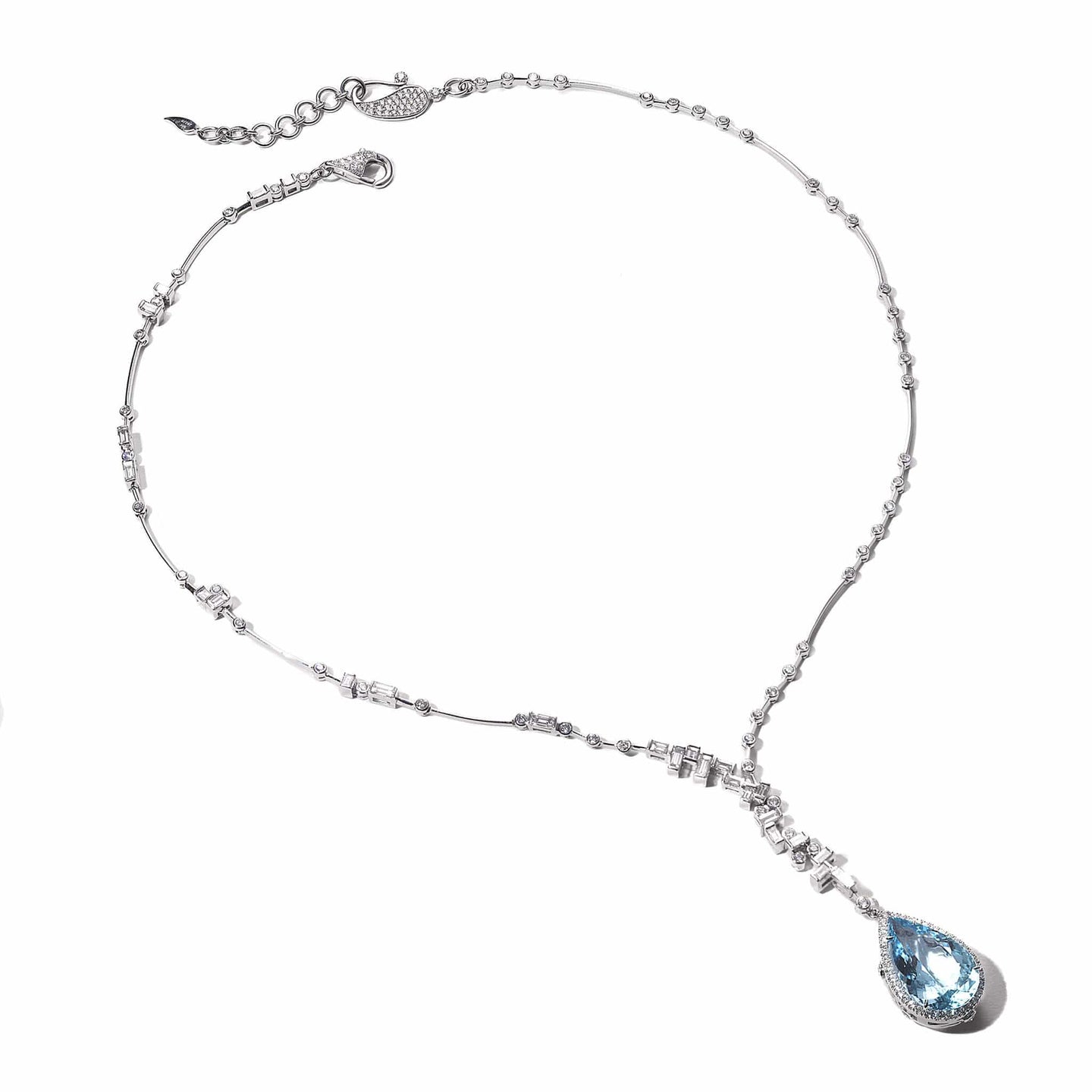 Trinity 18K Aquamarine and Diamond Drop Necklace - Coomi