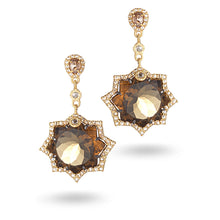 Load image into Gallery viewer, Sagrada Kaleidoscope Earrings in 20K with Cognac Quartz and Diamonds - Coomi
