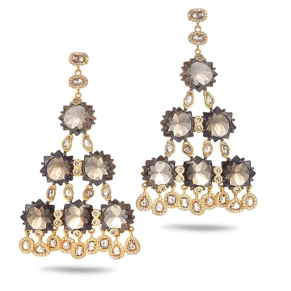 Sagrada Kaleidoscope Earrings with Smokey Quartz and Diamonds - Coomi