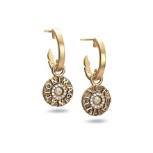 Load image into Gallery viewer, 20K &quot;Imagination&quot; &amp; &quot;Creativity&quot; Diamond Hoop Earrings - Coomi
