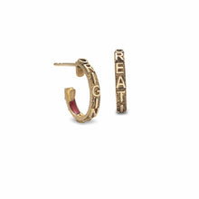 Load image into Gallery viewer, 20K &quot;Originality&quot; and &quot;Creativity&quot; Hoop Earrings - Coomi
