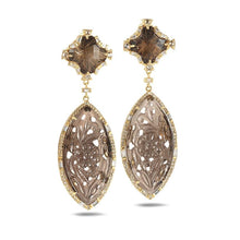 Load image into Gallery viewer, 20K Affinity Carved Smokey Topaz Earrings - Coomi
