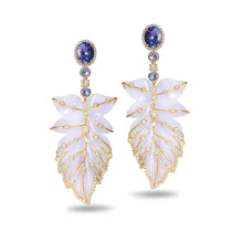 Load image into Gallery viewer, 20K Affinity Blue Chalcedony Feather Earrings - Coomi
