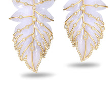 Load image into Gallery viewer, 20K Affinity Blue Chalcedony Feather Earrings - Coomi
