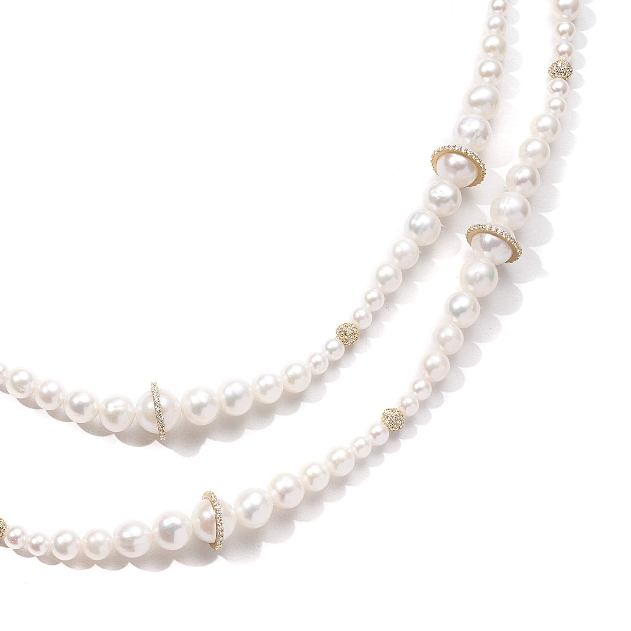 Affinity 20K Long Pearl and Diamond Necklace - Coomi
