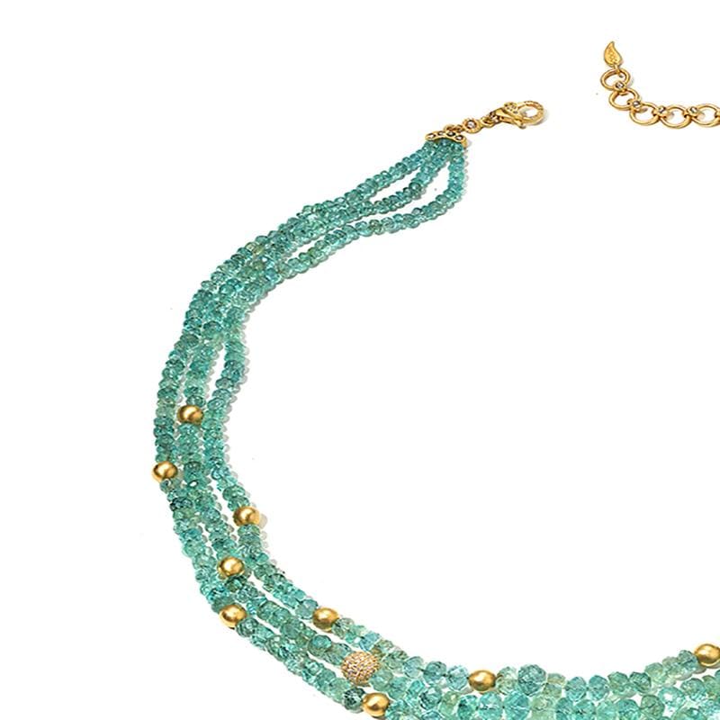 Affinity 20K Emerald and Gold Bead Necklace - Coomi