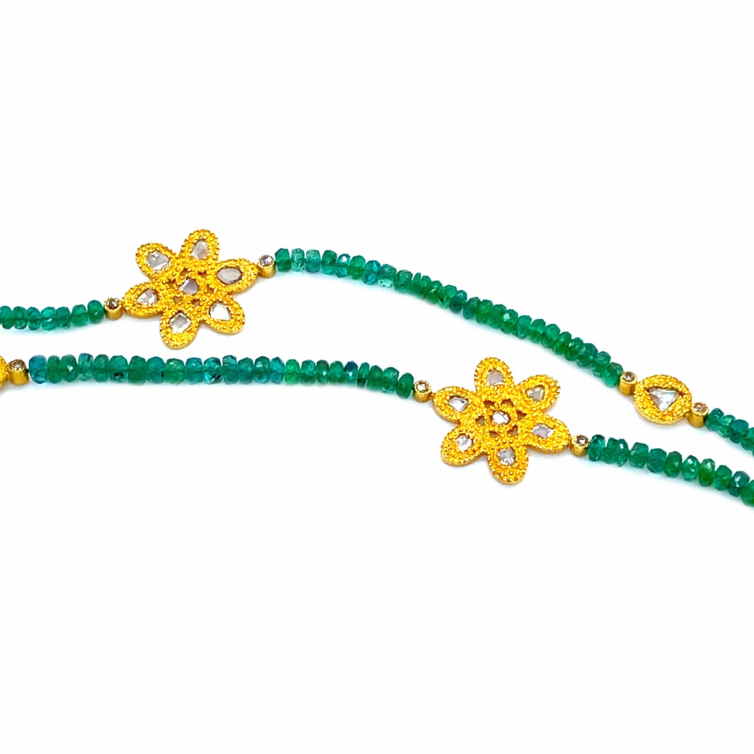 Affinity 20K Emerald and Flower Necklace - Coomi