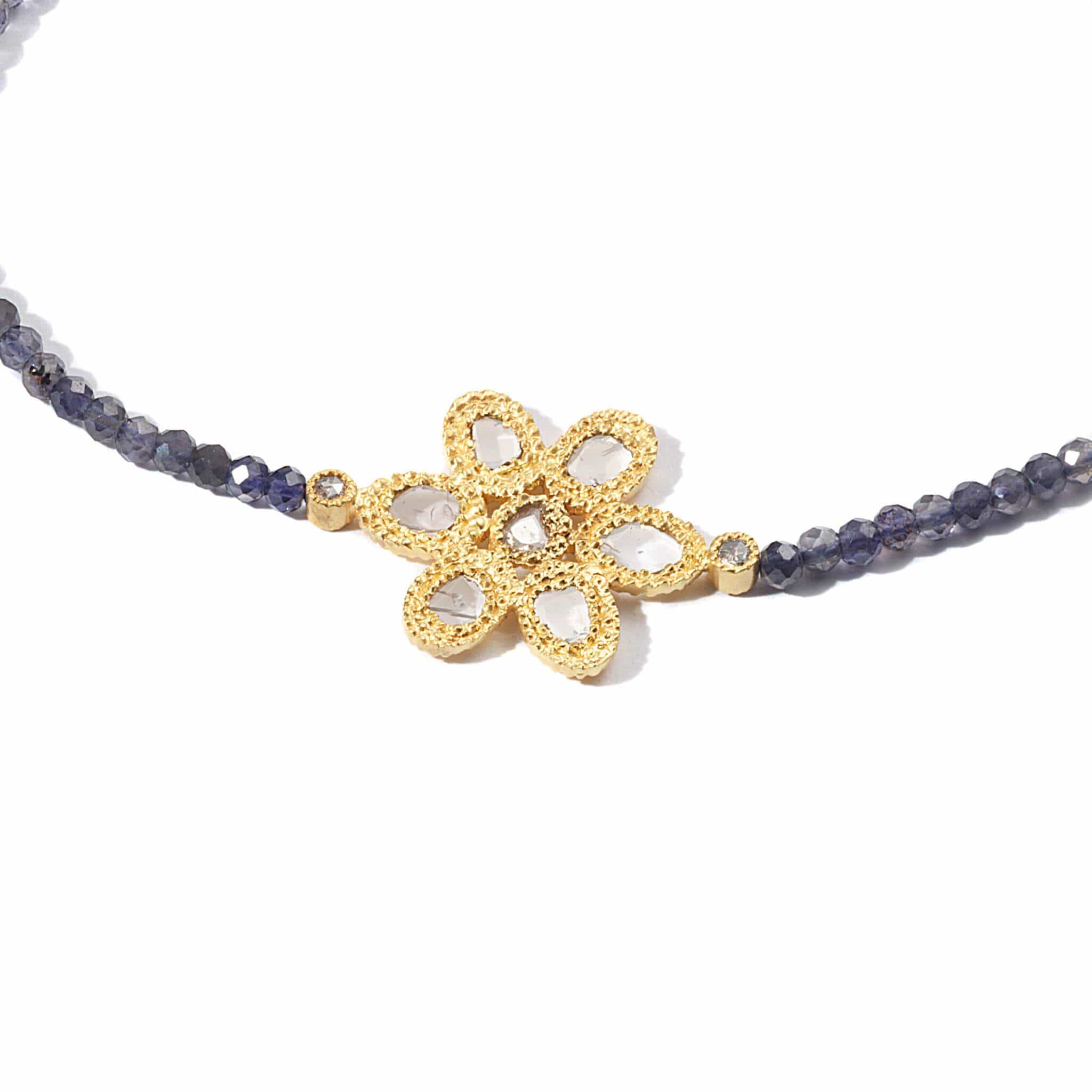 20K Iolite and Diamond Flower Bracelet - Coomi