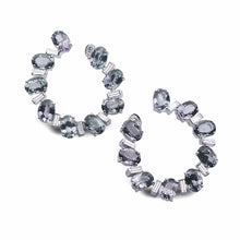 Load image into Gallery viewer, 18K Spinel and Diamond Front Facing Hoop Earrings - Coomi
