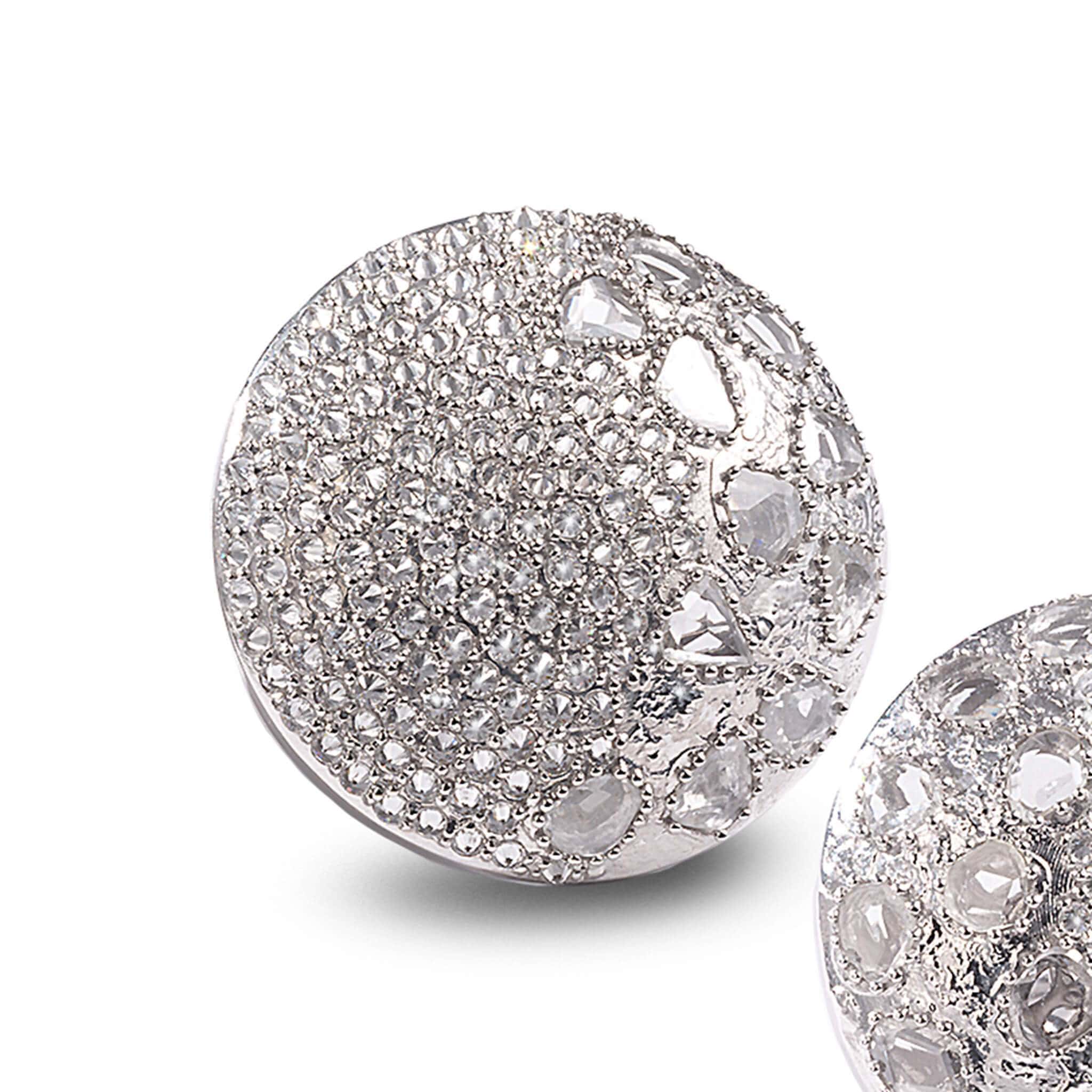 18K Eternity Diamond Button Earrings - Coomi