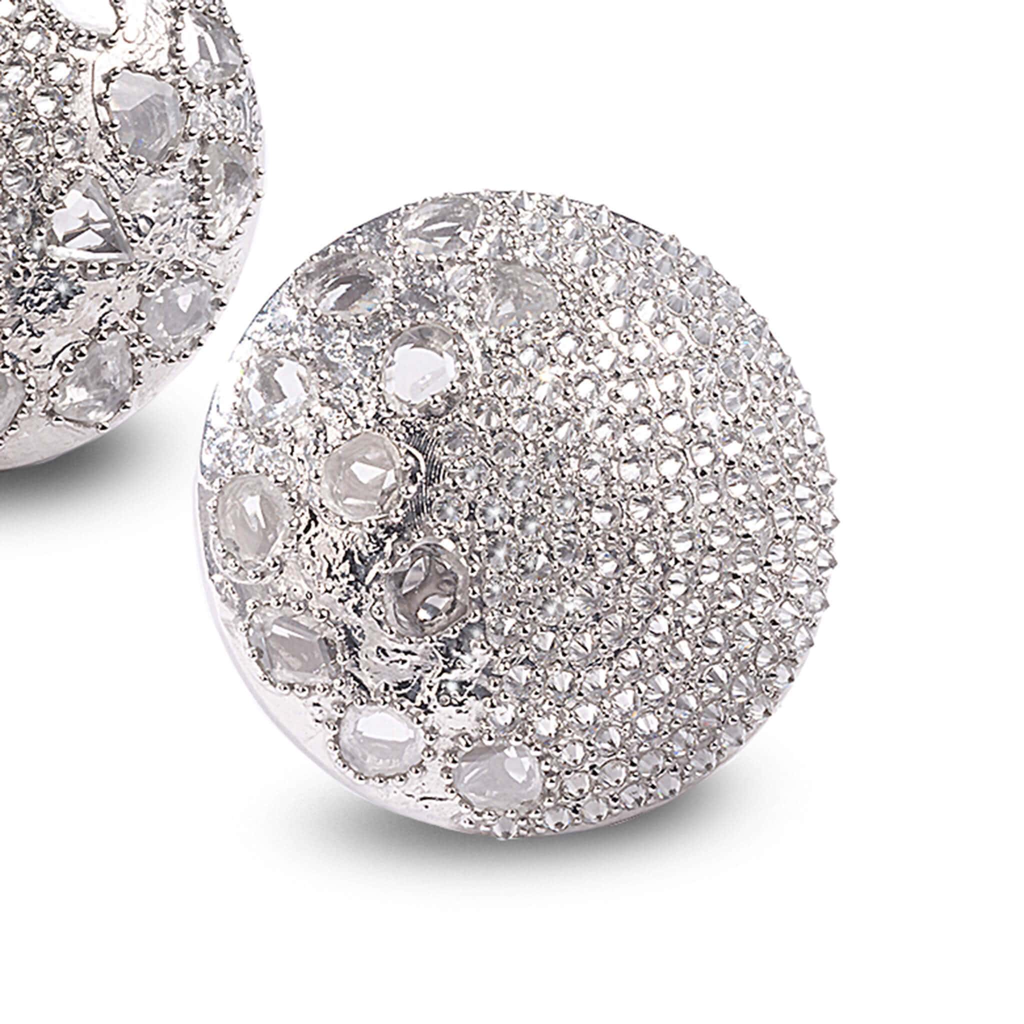 18K Eternity Diamond Button Earrings - Coomi