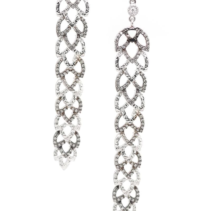Vitality Modern Drop Earrings Set In 18K White Gold - Coomi