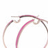 18K Rose Gold and Silver Pink Enamel Hoop Earrings - Coomi