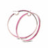 18K Rose Gold and Silver Pink Enamel Hoop Earrings - Coomi