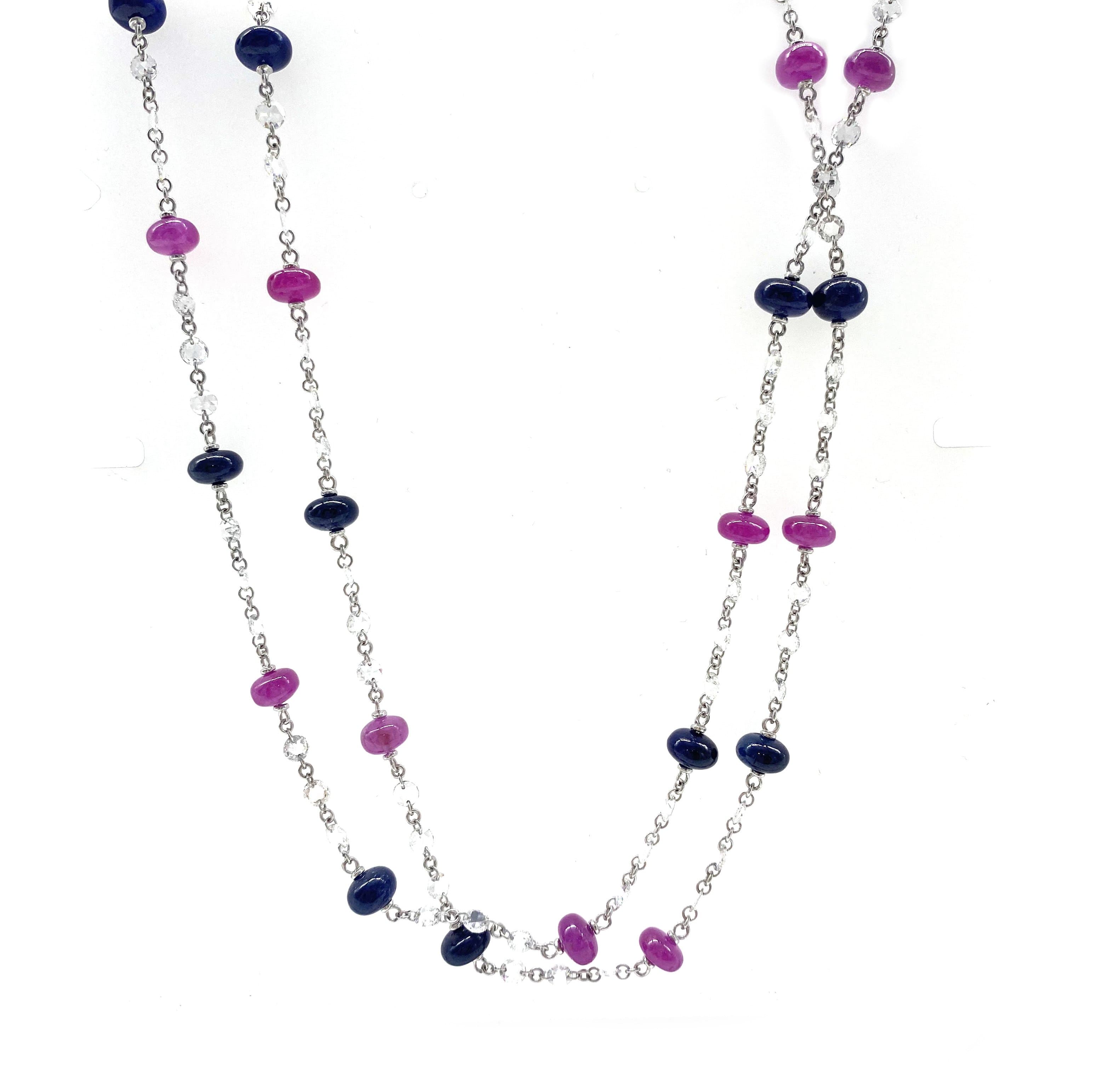 Trinity 18K Mixed Color Stones Necklace - Coomi