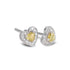 18K White Gold Orange Heart Shaped Diamond Stud Earrings - Coomi
