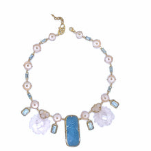 Load image into Gallery viewer, Affinity 20K Rose Quartz and Aquamarine Necklace - Coomi
