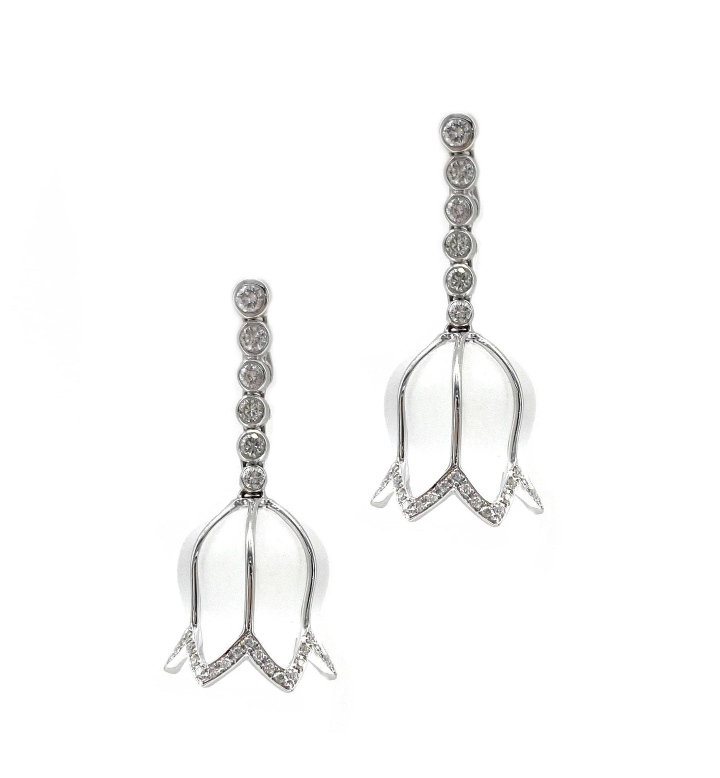 Trinity 18K Contemporary Flower Drop Earrings - Coomi