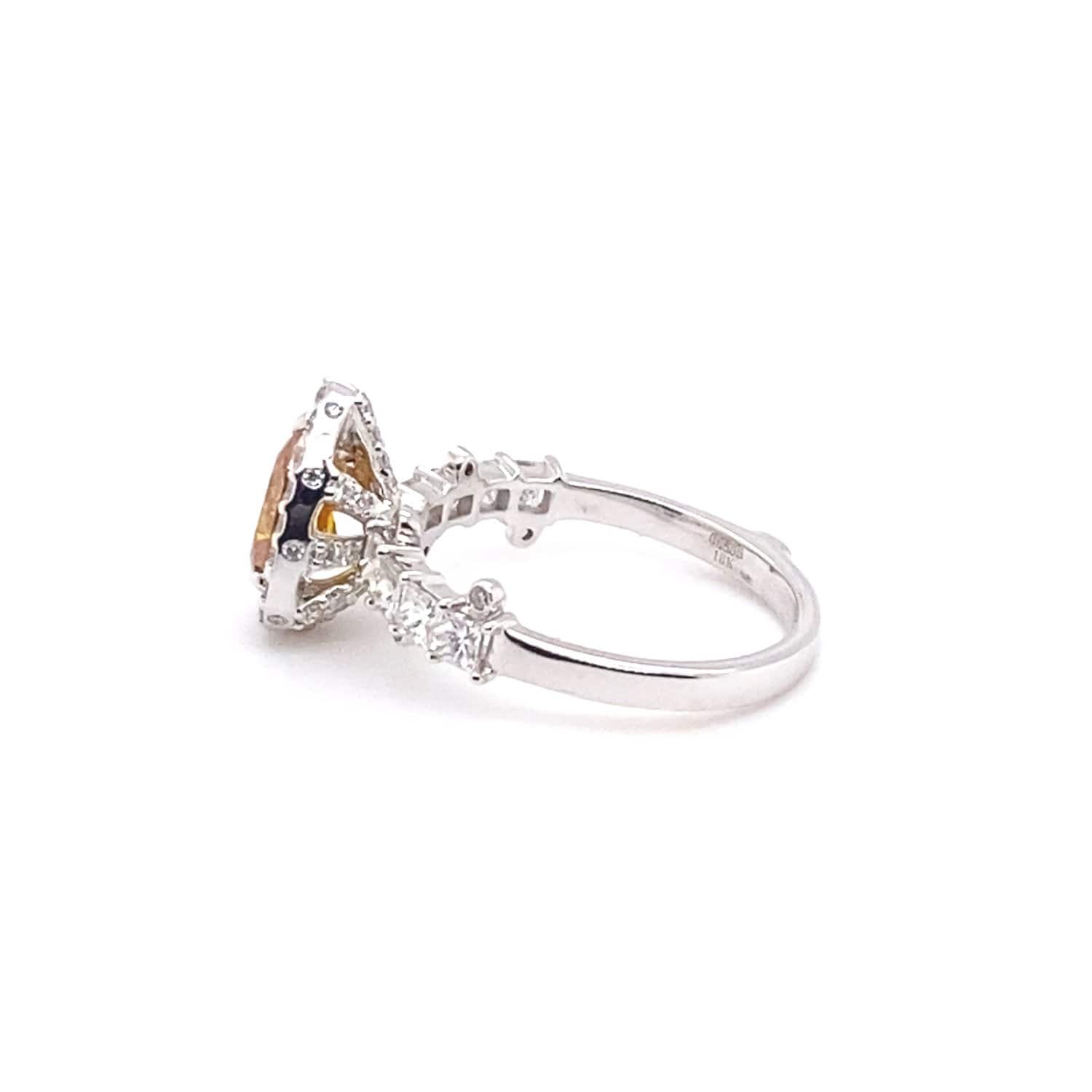 Trinity 18K White Gold Orange Diamond Ring - Coomi