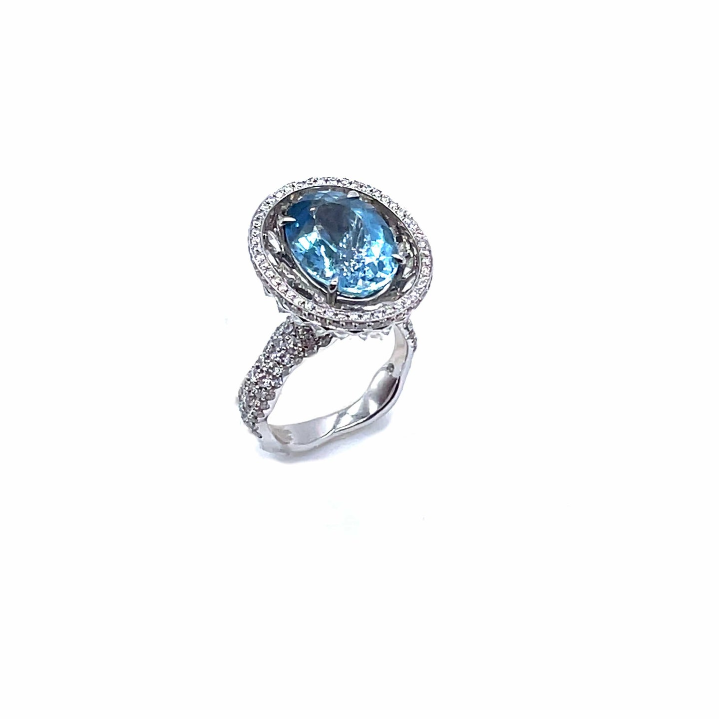 Trinity Aquamarine and Diamond Ring - Coomi