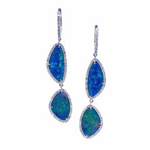Load image into Gallery viewer, Trinity White Gold Two Drop Opal Earrings - Coomi
