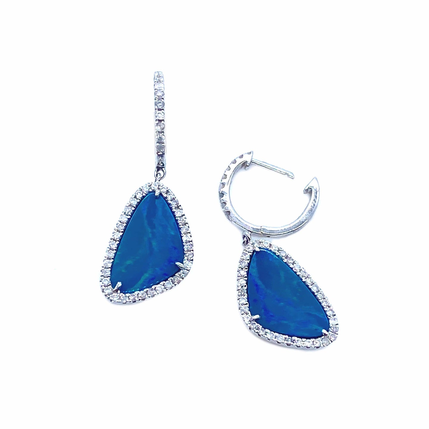 Trinity White Gold with Diamonds and Opal Earrings - Coomi