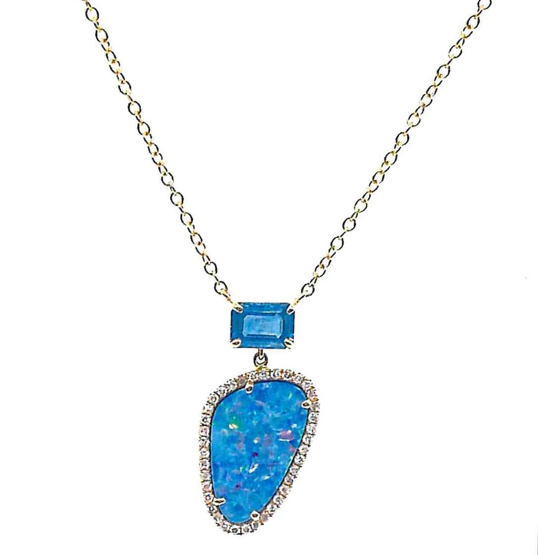 Trinity 18K Opal and Sapphire Necklace - Coomi