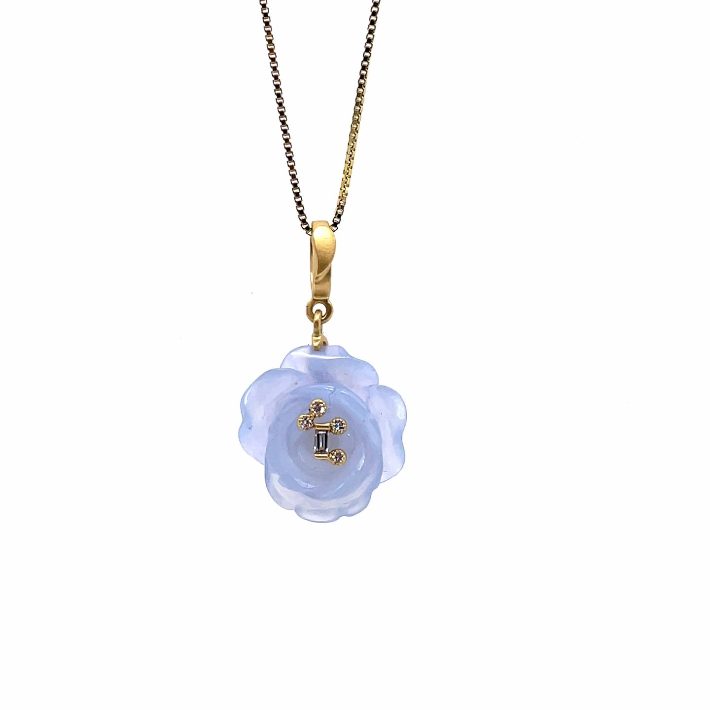 Chalcedony Carved Flower Pendant - Coomi