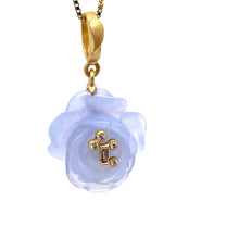 Load image into Gallery viewer, Chalcedony Carved Flower Pendant - Coomi
